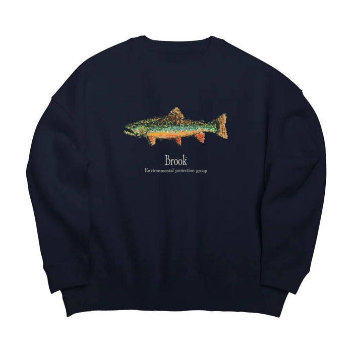 Navy)16bit Fish Logo Sweat