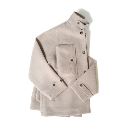 Oatmeal)Stand Collar Coat