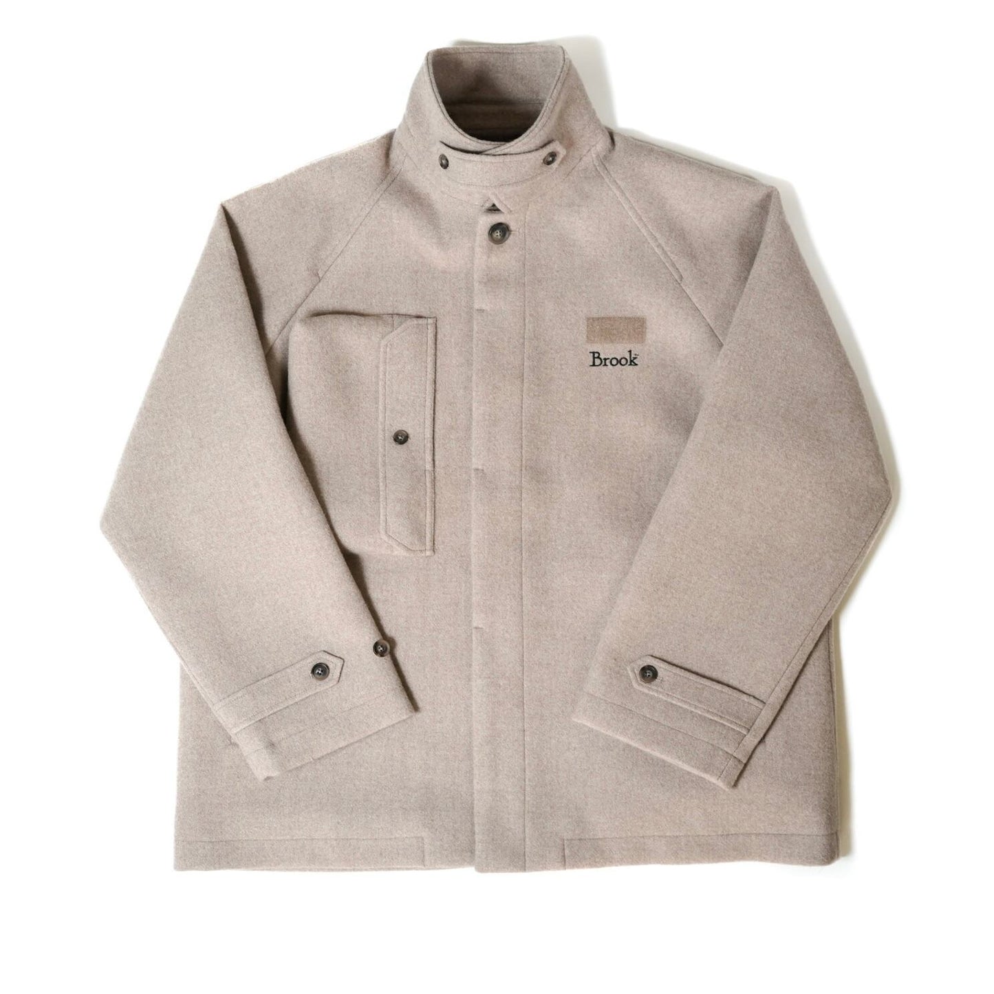 Oatmeal)Stand Collar Coat